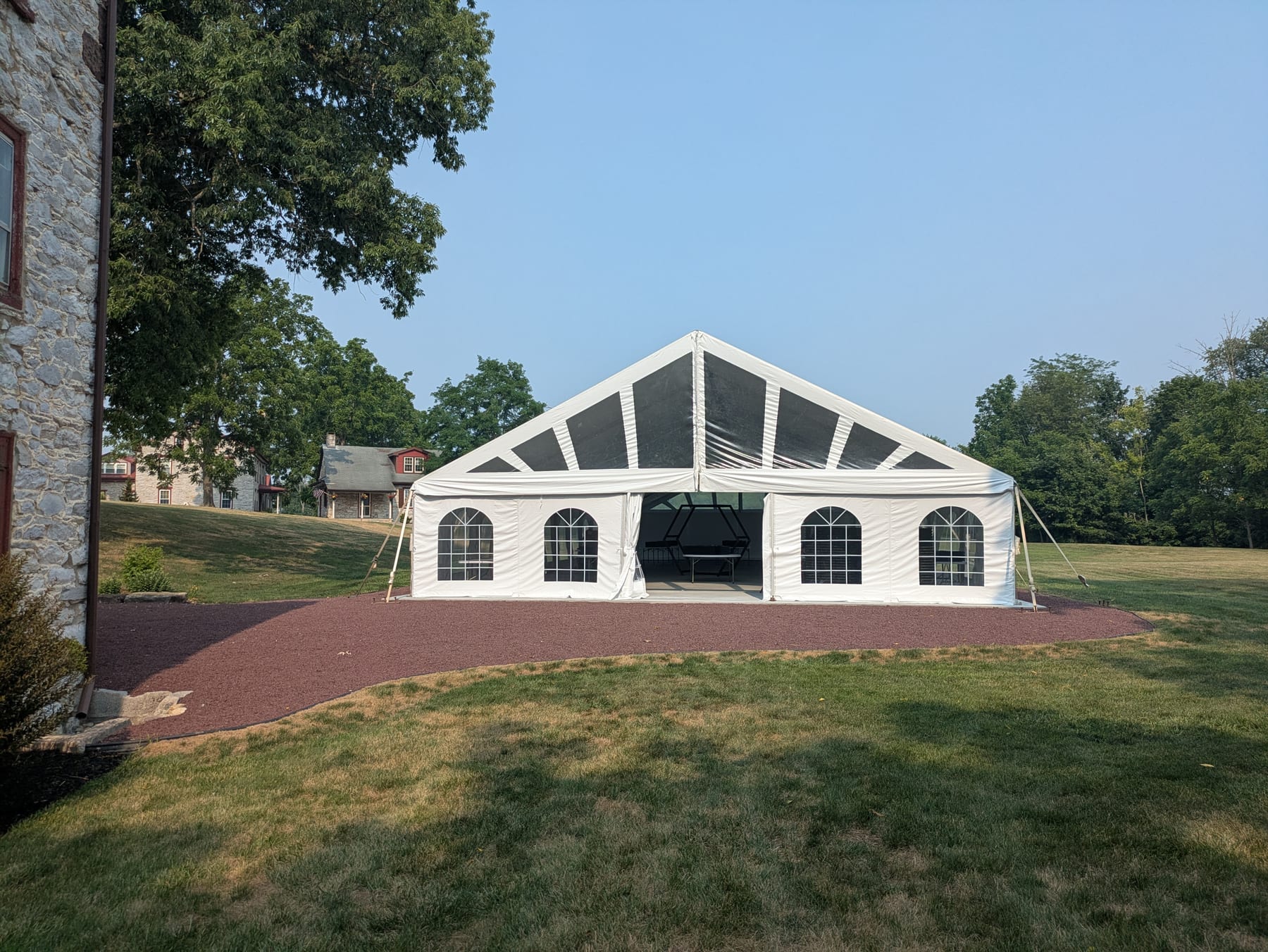 Reception tent on the manor lawn